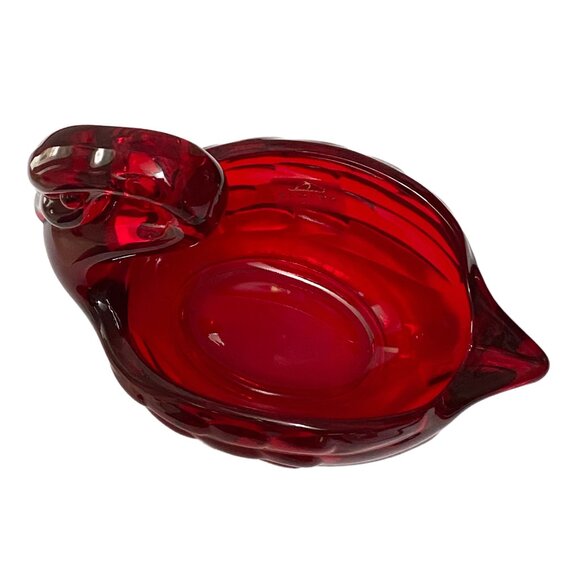 Stunning Red Swan Dish - Vintage Viking Glass - Perfect Condition - Swan Planter - Picture 7 of 7